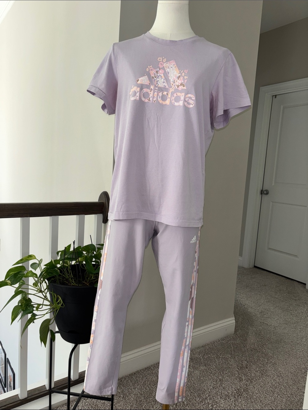adidas Lilac Floral Logo Set